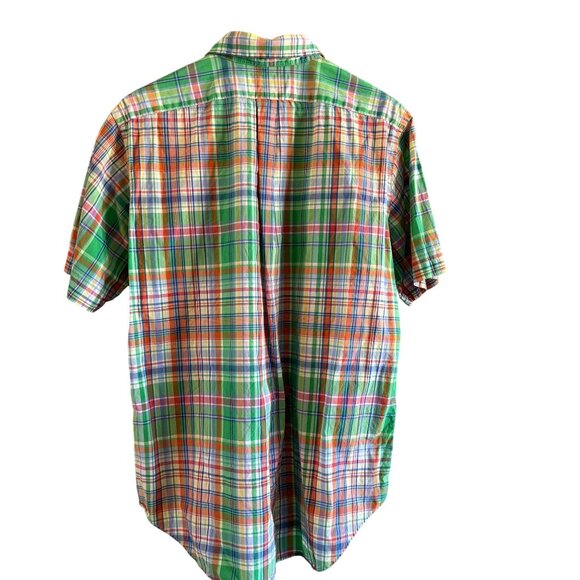 Ralph Lauren Mens Shirt L Green Plaid Short Sleeve Button-Down - Picture 2 of 6